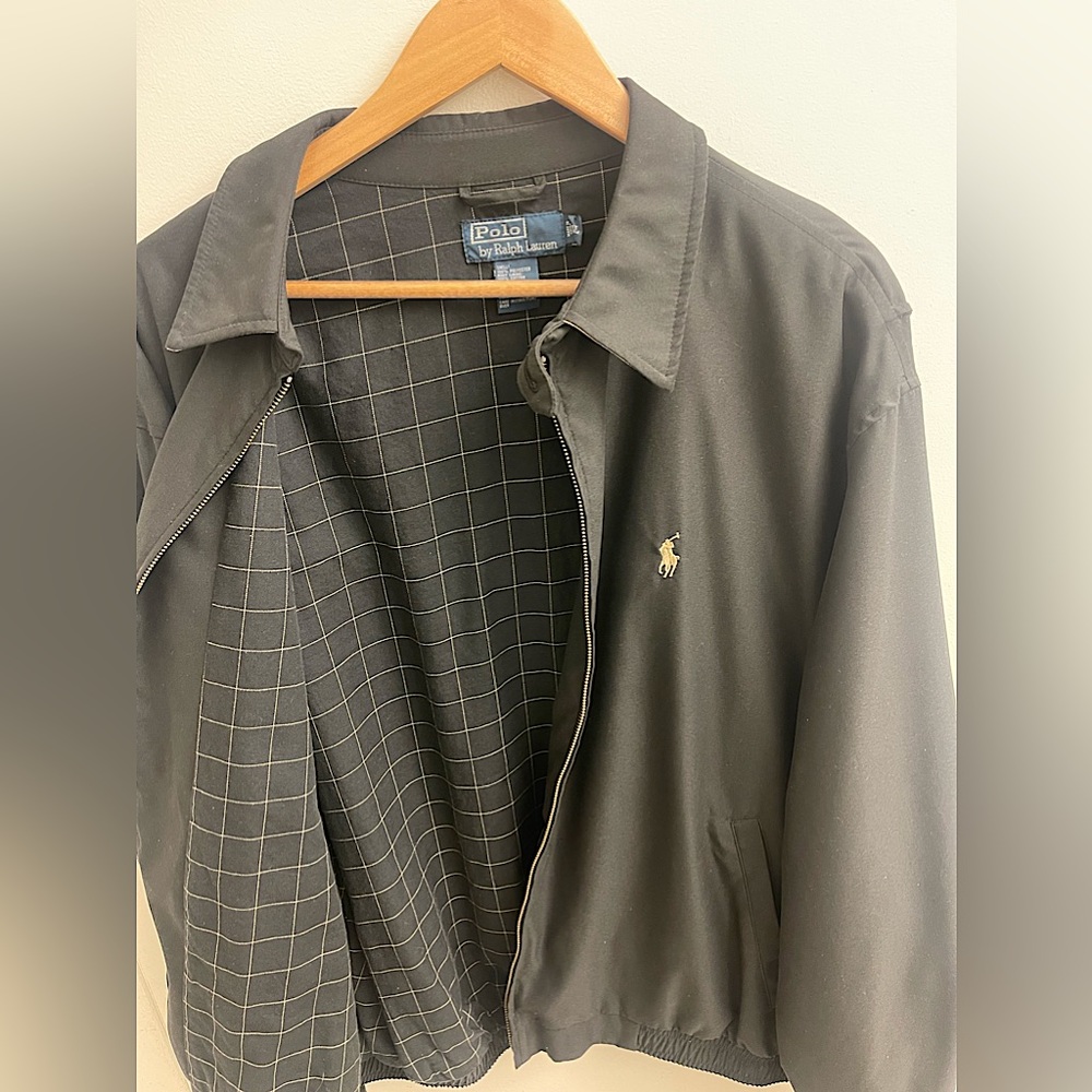 Polo Ralph Lauren Golfing Bomber Jacket Full Zip Up Front Coat XL Black